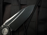 PRE-OWNED Microtech Matrix Folder Carbon Fiber Body w/ CTS-BD30 Two Tone Black Plain Edge Blade (3.75") 165-1