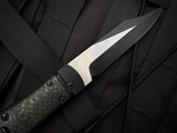 PRE-OWNED Microtech Cobra Auto Folder Lightning Strike Carbon Fiber Scales w/ Two Tone Black Plain Edge Blade (3.75")