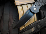 Pro-Tech Tactical Response 3 Auto Folder Black Aluminum Fish Scale Body w/ Magnacut Black Plain Edge Blade (3.5") TR-3 X1 MC