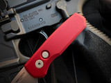 Pro-Tech Runt 5 Auto Folder Red Aluminum Body w/ Magnacut Stonewashed Reverse Tanto Plain Edge Blade (1.9") R5401-RED