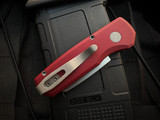 Pro-Tech Runt 5 Auto Folder Red Aluminum Body w/ Magnacut Stonewashed Reverse Tanto Plain Edge Blade (1.9") R5401-RED