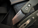 Pro-Tech Runt 5 Auto Folder Green Aluminum Body w/ Magnacut Stonewashed Reverse Tanto Plain Edge Blade (1.9") R5401-GREEN