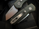 Pro-Tech Runt 5 Auto Folder Green Aluminum Body w/ Magnacut Stonewashed Reverse Tanto Plain Edge Blade (1.9") R5401-GREEN