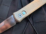 CONSIGNMENT Pro-Tech Godson Auto Folder SW Solid Bronze AL Body and Pearl Button w/ 154CM Satin Plain Edge Blade (3.15") 7110