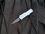 CONSIGNMENT HK Micro Incursion OTF Brushed Clear Aluminum Body w/ 154CM Tumbled Clip Point Blade (1.95") 54035