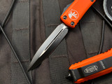 Microtech UTX-85 D/E Orange Aluminum Body w/ Black Plain Edge Blade (3.1") 232-1OR