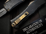 Microtech Hera II Mini D/E Black Claw Burst Deep Engraved Body w/ Damascus Plain Edge Blade (2.875") 1702M-16CBS