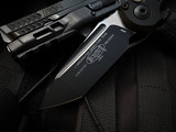 Microtech Gen III LUDT T/E Auto Folder Tactical Black Aluminum Body w/ M390MK Black Plain Edge Blade (3.5") 1136-1T