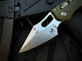 Microtech Stitch RAM-LOK Folder Fluted OD Green Aluminum Body w/ Stonewashed Plain Edge Blade (3.75") 169RL-10FLOD