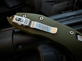 Microtech Stitch RAM-LOK Folder Fluted OD Green Aluminum Body w/ Black Partially Serrated Blade (3.75") 169RL-2FLOD