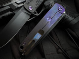 Medford Knives M-48 Flipper DLC Aluminum/Anodized Violet Titanium Body w/ Violet Titanium Hardware and S45VN DLC Plain Edge Blade (3.9")