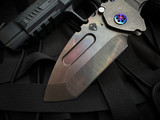 Medford Praetorian T Folder "Old School Tumbled" Titanium Body w/ Flamed Titanium Hardware and S45VN Vulcan Tanto Plain Edge Blade (3.75")