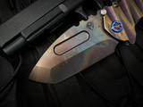 Medford Praetorian T Folder Bronze-Violet "Lazy River" Sculpted Titanium Body w/ Flamed Titanium Hardware and S45VN Vulcan Tanto Plain Edge Blade (3.75")