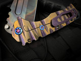 Medford Praetorian T Folder Bronze-Violet "Lazy River" Sculpted Titanium Body w/ Flamed Titanium Hardware and S45VN Vulcan Tanto Plain Edge Blade (3.75")