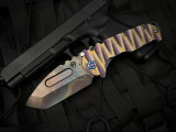Medford Praetorian T Folder Bronze-Violet "Lazy River" Sculpted Titanium Body w/ Flamed Titanium Hardware and S45VN Vulcan Tanto Plain Edge Blade (3.75")