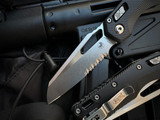 Microtech MSI S/E Folder Fluted Black Aluminum Body w/ M390MK Stonewashed Partially Serrated Blade (3.75") 210-11FL