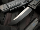 Reate EXO Gravity Knife Black Micarta Inlaid Black PVD Titanium Body w/ Elmax PVD Tanto Edge Plain Blade (3.75”)