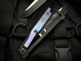 Reate EXO Gravity Knife Heat Anodized Inlaid Black PVD Titanium Body w/ Elmax PVD Tanto Plain Blade (3.75”)