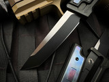 Reate EXO Gravity Knife Heat Anodized Inlaid Black PVD Titanium Body w/ Elmax PVD Tanto Plain Blade (3.75”)