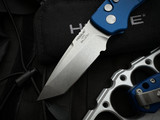 Hogue Ballista I Auto Folder Blue Aluminum Body w/ 154CM Stonewashed Tanto Plain Edge Blade (3.5") 64123