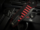 Hogue HK Ballista XL Auto Folder Black/Red Chromacut G10 Body w/ CPM S30V Black Drop Point Plain Edge Blade (3.75") 54559