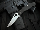 Spyderco Military 2 Black G10 Scales w/ CPM S30V Partially Serrated Blade (4") C36GPS2