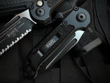 Microtech Gen III LUDT T/E Auto Folder Tactical Black Aluminum Body w/ M390MK Black Full Serrated Blade (3.5") 1136-3T
