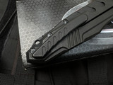 PRE-OWNED Microtech Sigil MK6 Folder Black Aluminum Body w/ M390 Black DLC Plain Edge Blade (3.375") 196-1DLCT