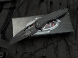 PRE-OWNED Microtech Sigil MK6 Folder Black Aluminum Body w/ M390 Black DLC Plain Edge Blade (3.375") 196-1DLCT