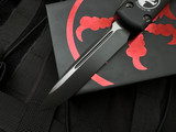 PRE-OWNED Microtech Ultratech S/E BladeShow 2022 Black Body w/ DLC Plain Edge Blade (3.4") 121-1DLCTBS
