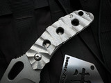 Homer Zhu Custom T-Rex Folder Sculpted Titanium Body w/ S35VN Stonewashed Plain Edge Blade (2.5") #201