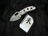 Homer Zhu Custom T-Rex Folder Sculpted Titanium Body w/ S35VN Stonewashed Plain Edge Blade (2.5") #201