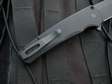 PRE-OWNED Pro-Tech Malibu Operator Edition Black Aluminum Body and Tritium Button w/ 20CV DLC Plain Edge Blade (3.5")