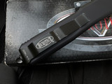 PRE-OWNED Microtech Ultratech T/E Black Tactical Body w/ Black Tactical Plain Edge Blade (3.4") 123-1T