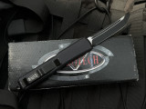 PRE-OWNED Microtech Ultratech T/E Black Tactical Body w/ Black Tactical Plain Edge Blade (3.4") 123-1T