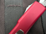 PRE-OWNED Microtech UTX-70 D/E Red Aluminum Body w/ Satin Plain Edge Blade (2.42") 147-4RD
