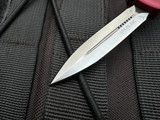 PRE-OWNED Microtech UTX-70 D/E Red Aluminum Body w/ Satin Plain Edge Blade (2.42") 147-4RD