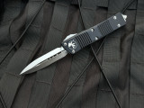 CONSIGNMENT Microtech Troodon D/E Black Aluminum Body w/ M390 Satin Plain Edge Blade (3") 138-4 S/N 010