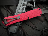 Heretic Knives Manticore X T/E Red Grenade Grip Black Aluminum Body w/ CPM Magnacut Plain Edge Blade (3.75") H031F-6A-RED