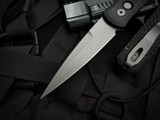 Pro-Tech Godfather Auto Folder Jigged Black Aluminum Body w/ Blasted Plain Edge Blade (4") 924