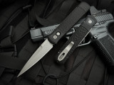 Pro-Tech Godfather Auto Folder Jigged Black Aluminum Body w/ Blasted Plain Edge Blade (4") 924