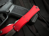 Microtech Hera II Mini Recurve Red Aluminum Body w/ M390MK Stonewashed Plain Edge Blade (2.875") 1705M-10RD