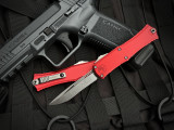 Microtech Hera II Mini Recurve Red Aluminum Body w/ M390MK Stonewashed Plain Edge Blade (2.875") 1705M-10RD