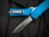 Microtech Hera II Mini Recurve Blue Aluminum Body w/ M390MK Stonewashed Plain Edge Blade (2.875") 1705M-10BL