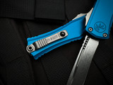 Microtech Hera II Mini Recurve Blue Aluminum Body w/ M390MK Stonewashed Plain Edge Blade (2.875") 1705M-10BL