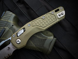 Microtech MSI RAM-LOK "Lawn Man" Edition Folder OD Green Frag Pattern G10 Body w/ M390MK Stonewashed Fully Serrated Blade (3.75") 210-12FRGTODLM