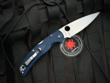 Spyderco Native Chief Folder Blue Lightweight Body w/ SPY27 Satin Plain Edge Blade (4.02") C244PCBL