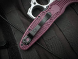 Spyderco Police 4 Burgundy FRN Lightweight Body w/ PD#1 Black Plain Edge Blade (4.38") C07BGBKP4