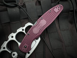 Spyderco Police 4 Burgundy FRN Lightweight Body w/ PD#1 Black Plain Edge Blade (4.38") C07BGBKP4