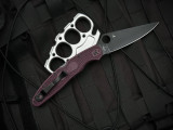 Spyderco Police 4 Burgundy FRN Lightweight Body w/ PD#1 Black Plain Edge Blade (4.38") C07BGBKP4